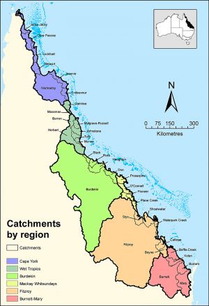 Map of catchments by region